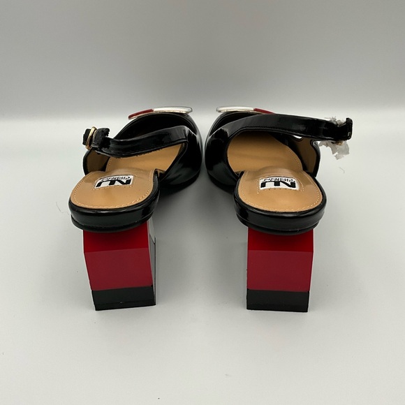 Ninety Union Heels Size 9 Red, White & Black 2.5” Block Heel Slingback - Picture 5 of 6